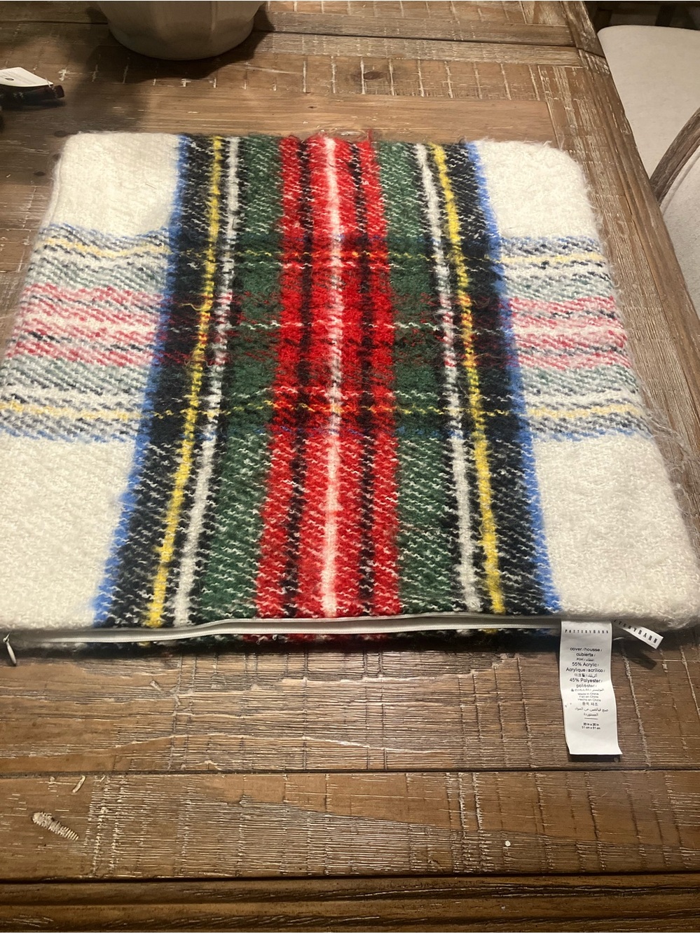 Pottery Barn Stewart 20x20 Plaid Pillow Cover